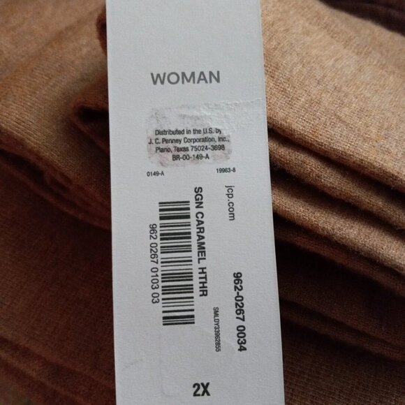 Liz Claiborne 2X Skirt "Caramel Heather" Knit Stretch Aline Super Soft NWT - Picture 4 of 4